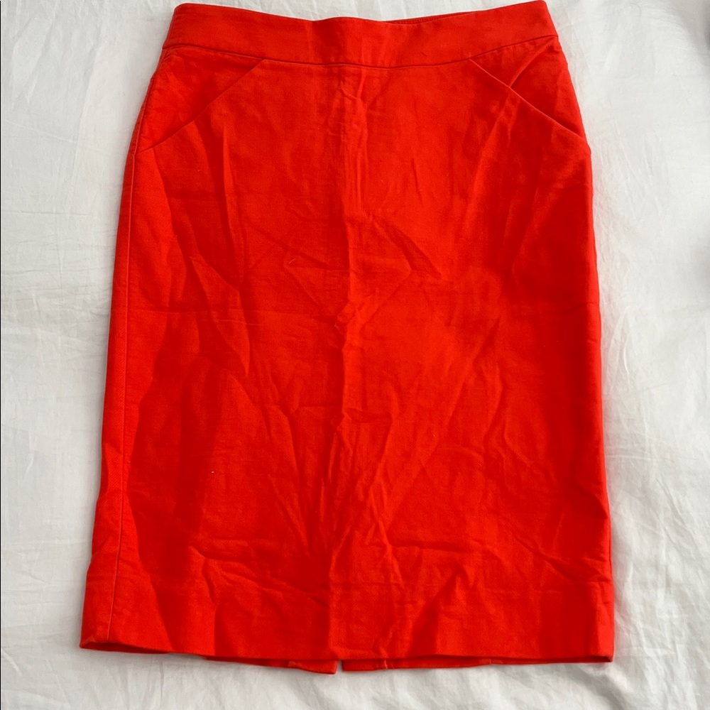 J. Crew Fiery Red Pencil Skirt